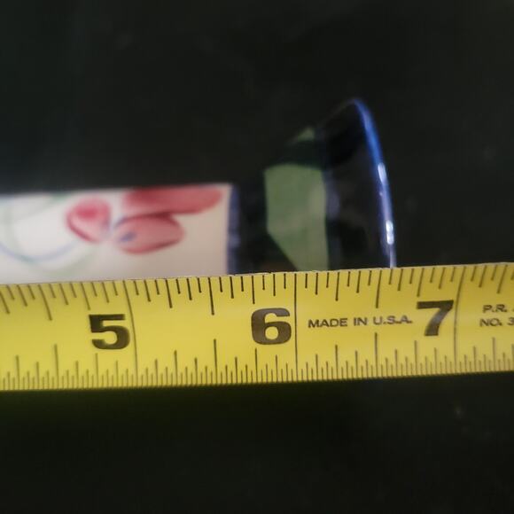 Gail Pittman Ceramic 7 inch Straight Shaft Candle Grapevine Pattern Date 88 Rare - Picture 7 of 7